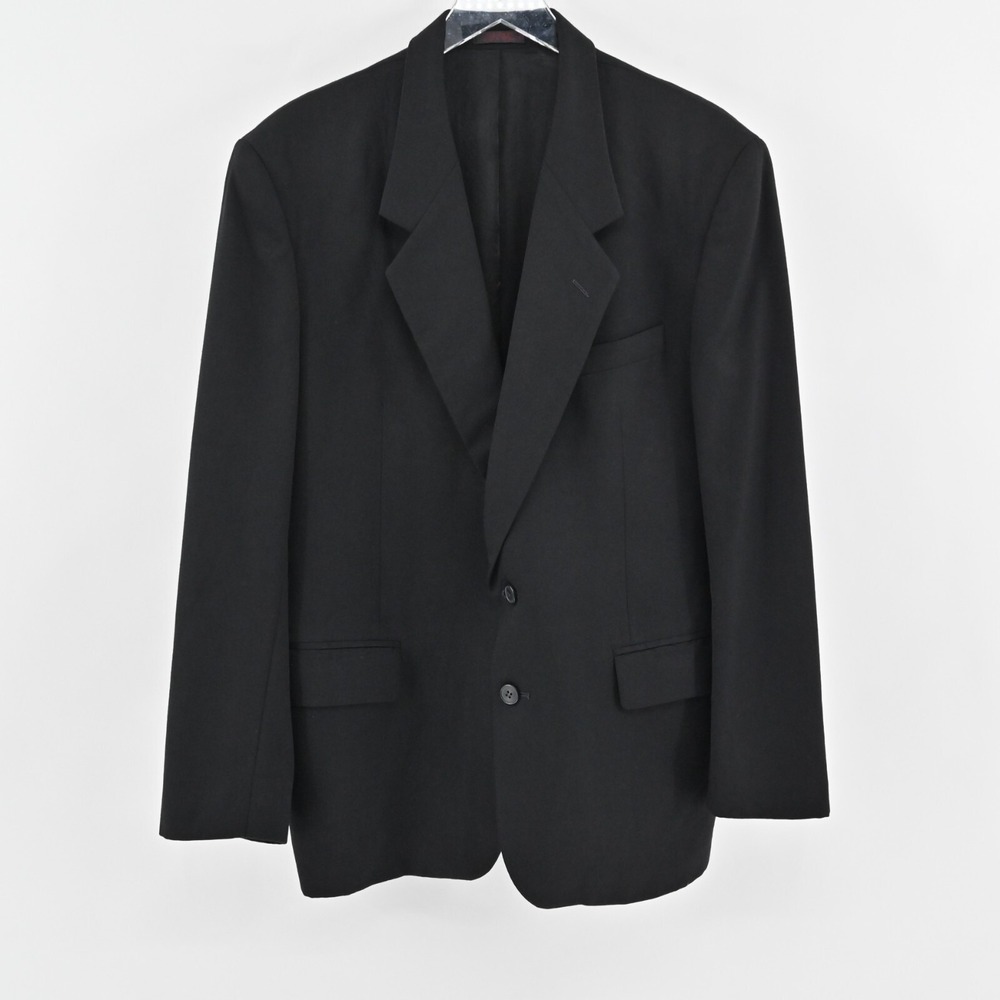 JEAN PAUL GERMAIN Mens Wool Blazer Size 42R Black Classic Single Breasted Jacket